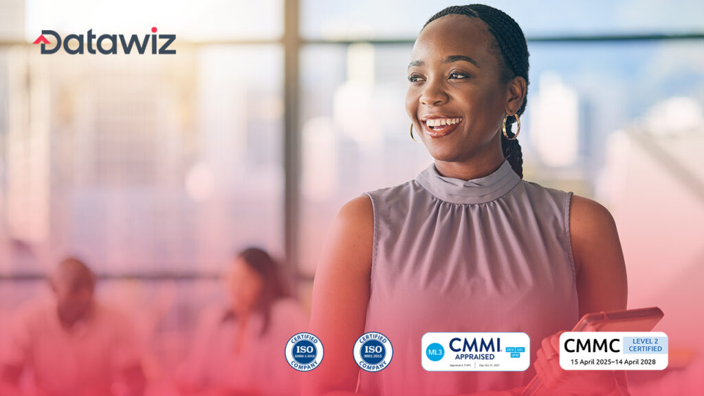 Professional woman smiling in office