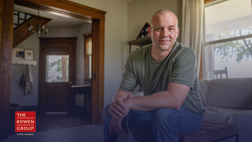 Veteran smiling in home